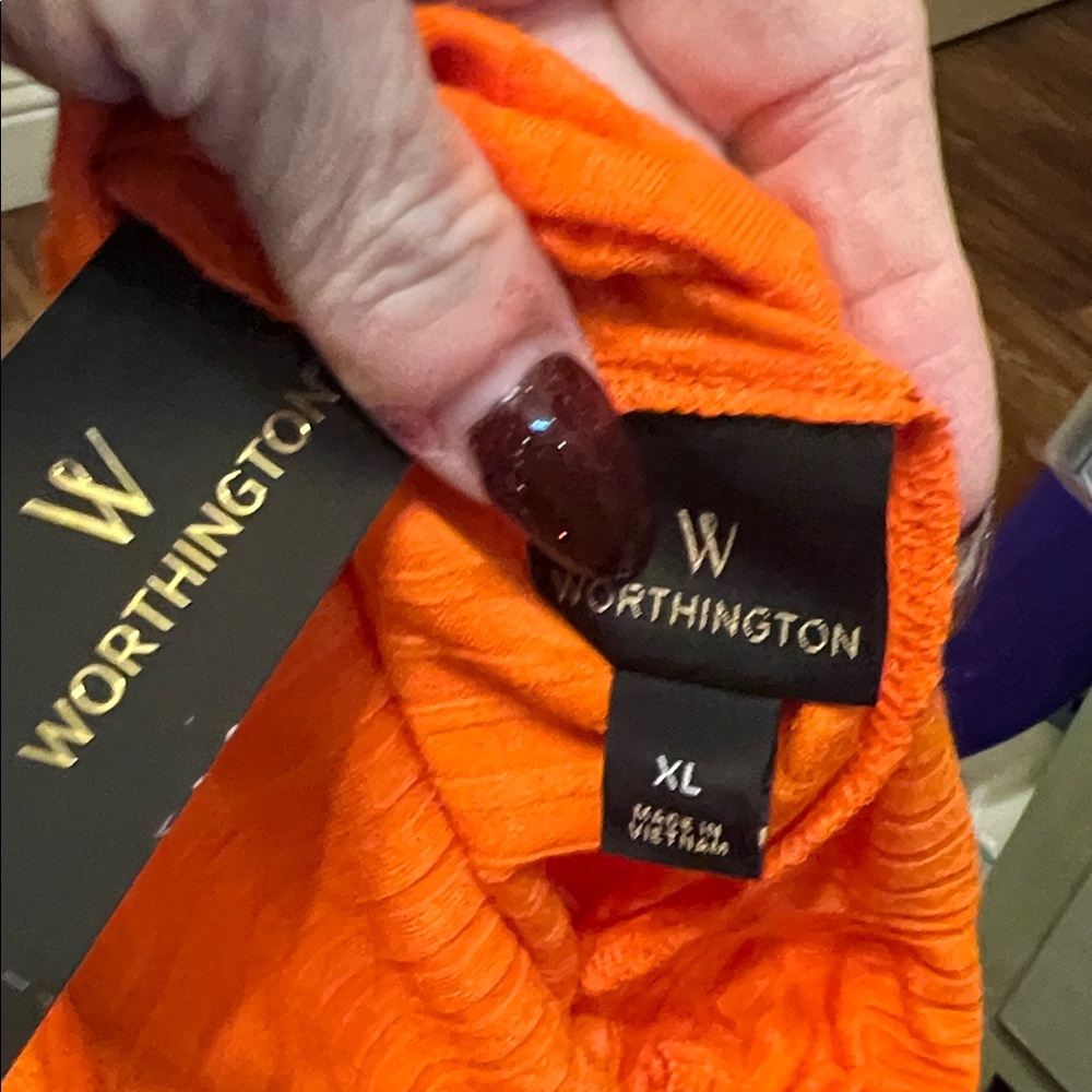Worthington Vibrant Orange Sleeveless Blouse - Picture 3 of 3